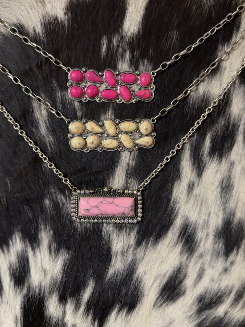 3-Piece Western Style Statement Necklace Set FAUX -Women Jewelry